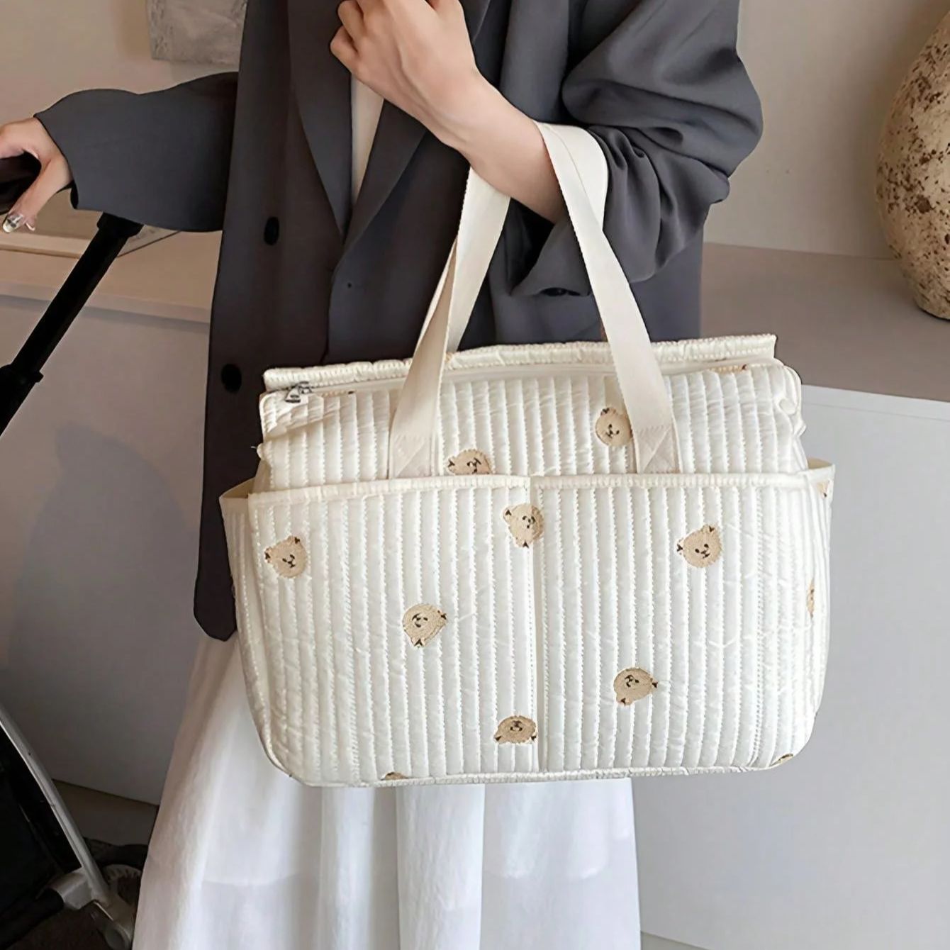 Baby Nursery Bags - New High-capacity Mummy Bag Embroidered Bear