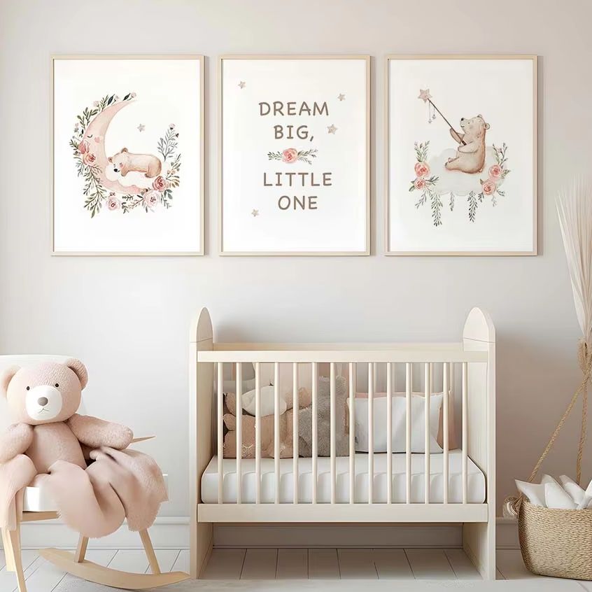 Baby Boy Nursery Quotes - Nursery Flower Wall Art, Cute Teddy