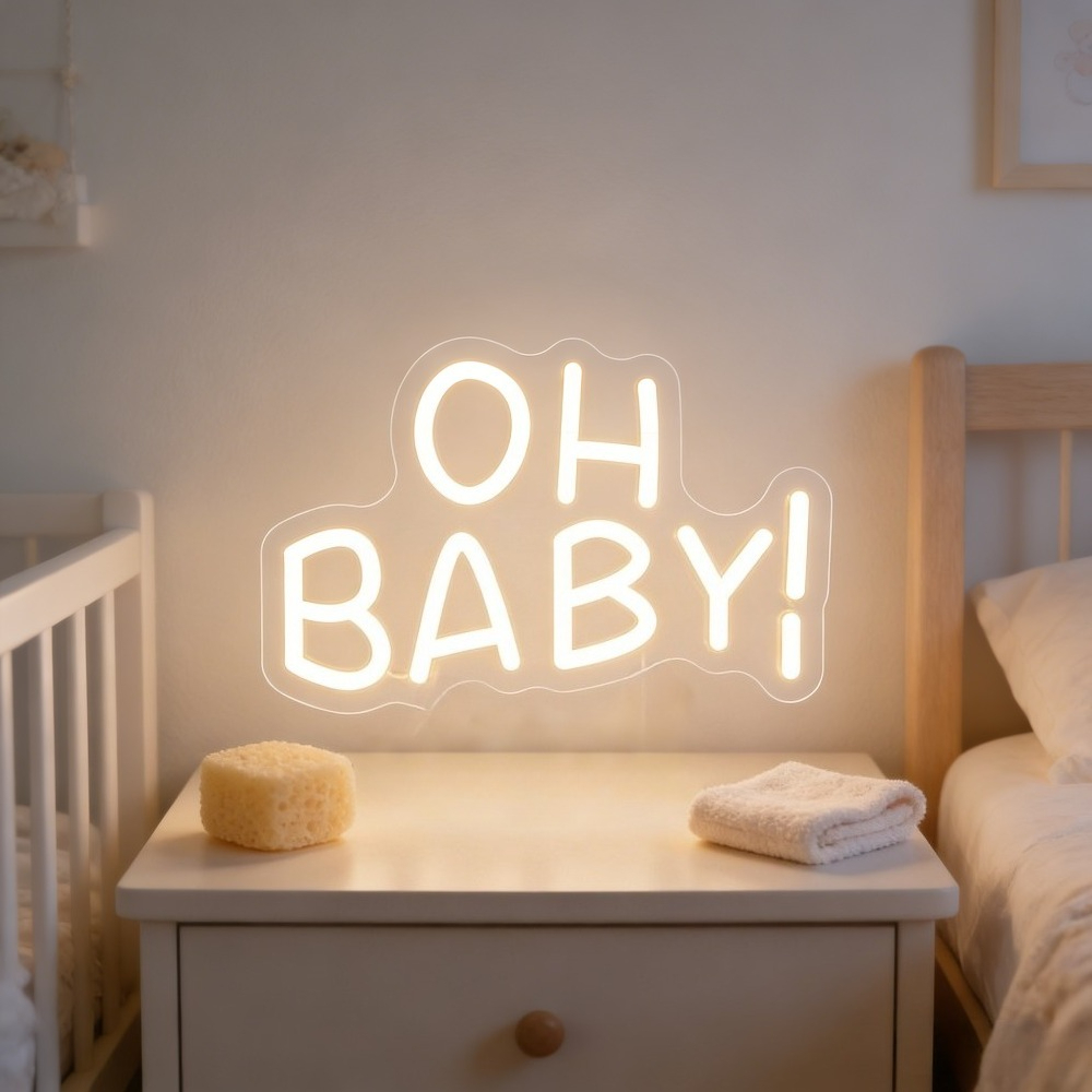 Baby Nursery Wall Lights - OH BABY Neon Sign for Wall