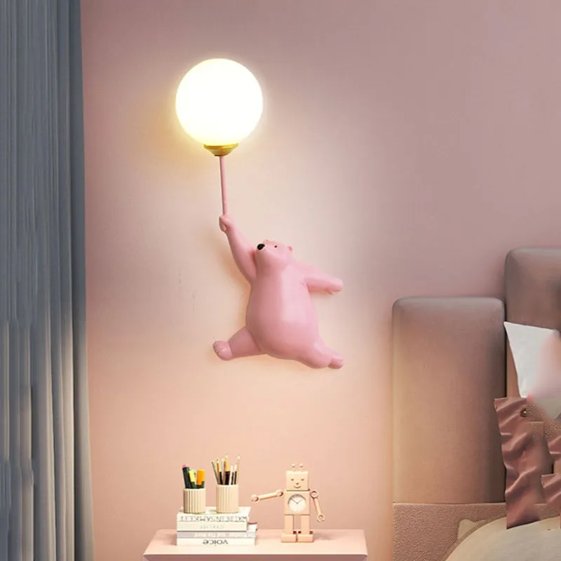 Baby Nursery Wall Lights - Cartoon Polar Bear LED Sconce Light