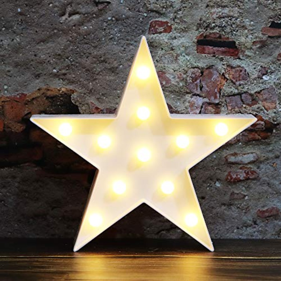 Baby Nursery Wall Lights - LED Marquee Star Sign Night Light,