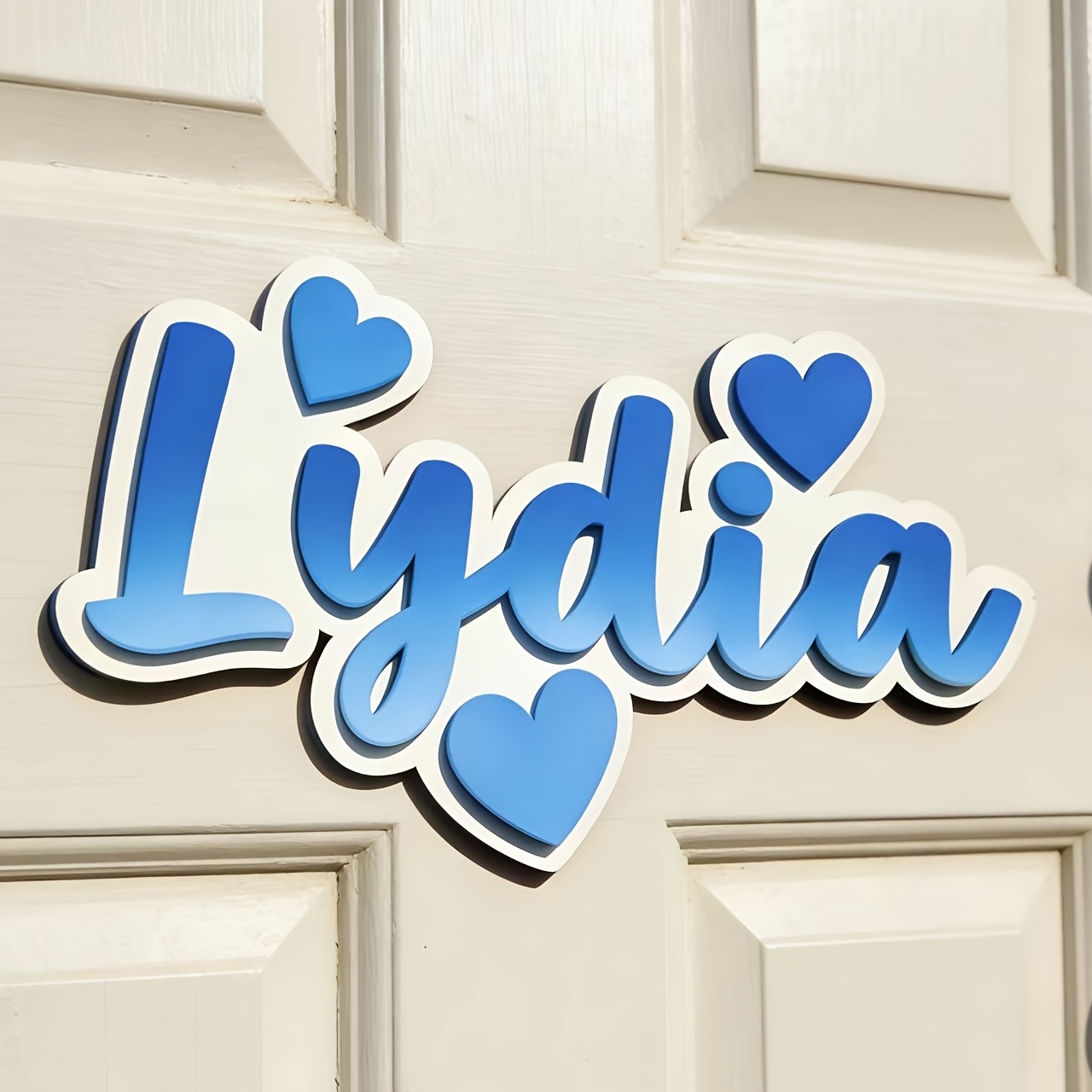 Baby Nursery Baby - Personalized Gradient Heart Name Sign, Customizable