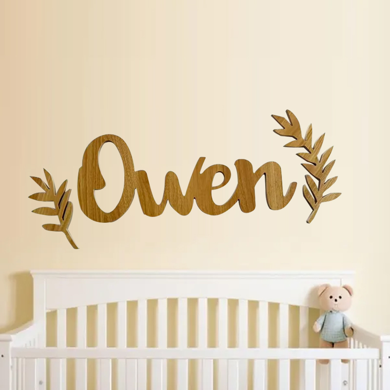 Baby Nursery Name Letters - Custom Wooden Nameplate Personalized Laser-Cut Nursery