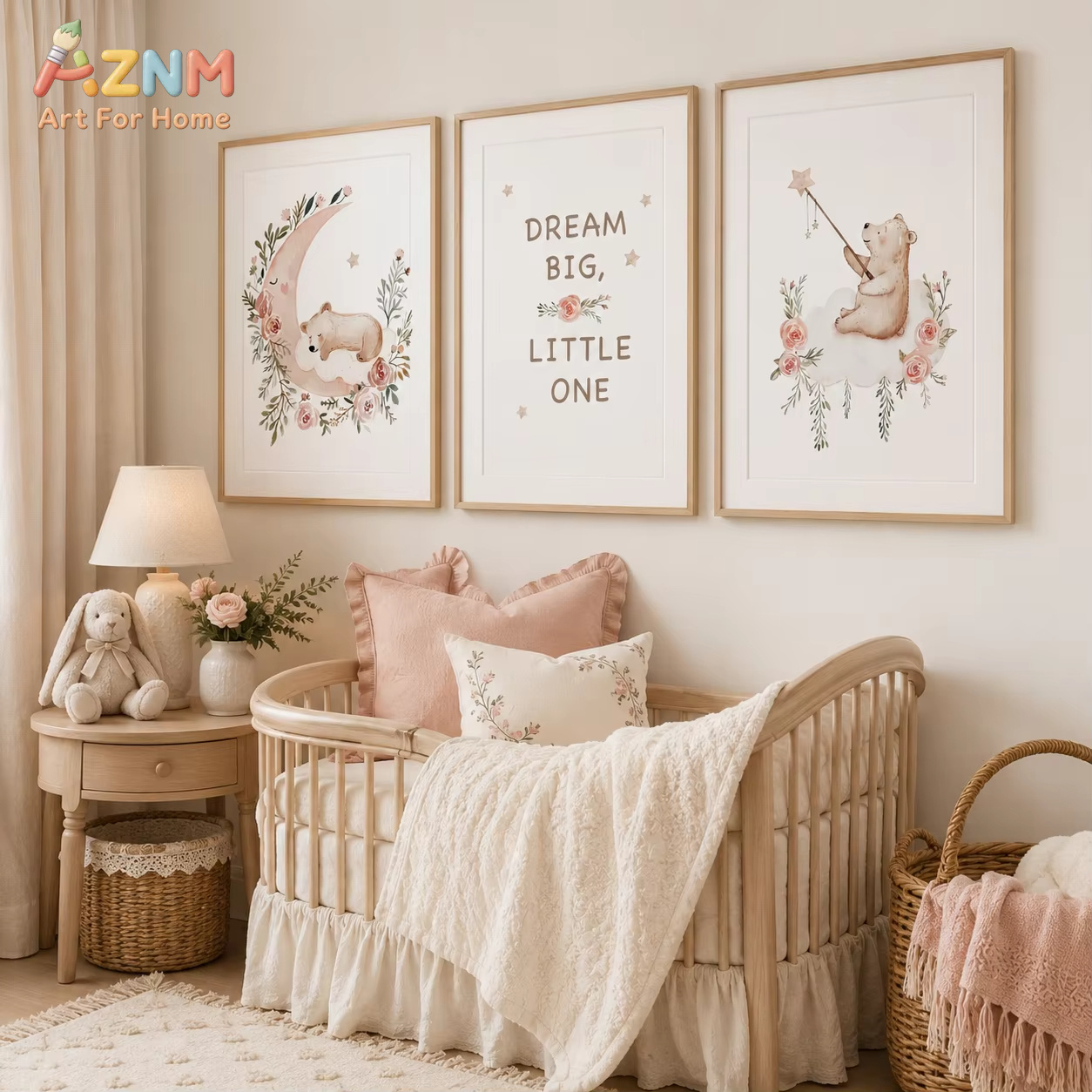 Baby Boy Nursery Quotes - AZNM Nursery Flower Wall Art, Cute