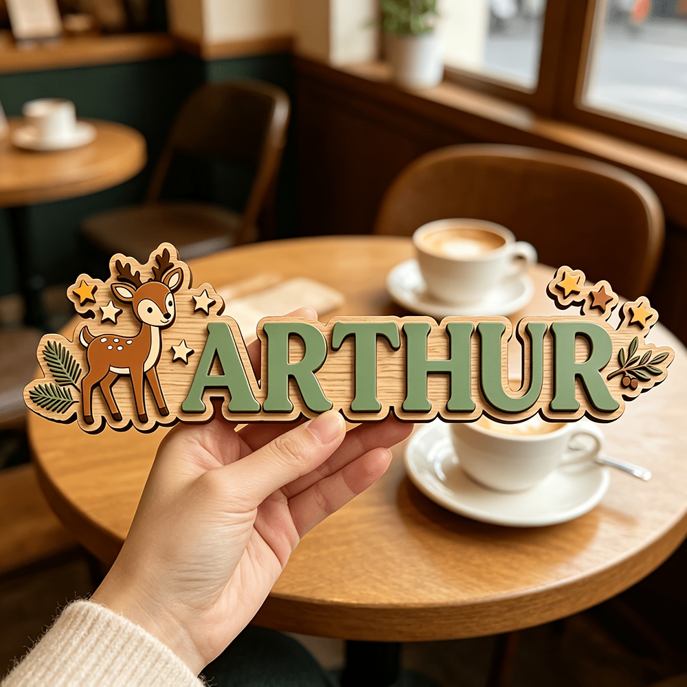 Baby Nursery Baby - Custom Deer & Star Wooden Name