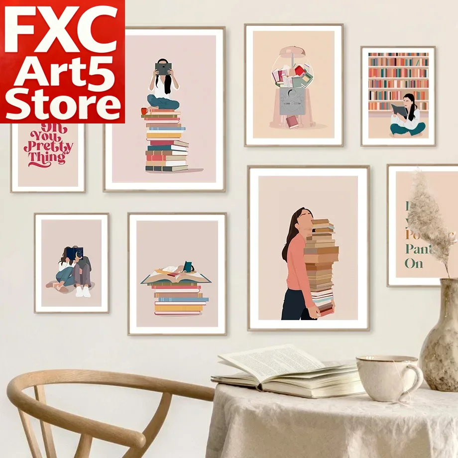Baby Boy Nursery Quotes - 1PC Frameless Abstract Girl Reading Book