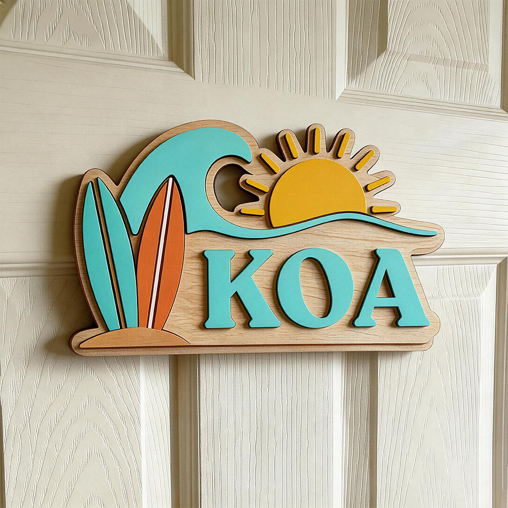 Baby Nursery Baby - Custom Beach Wave Surfboard Sun Name