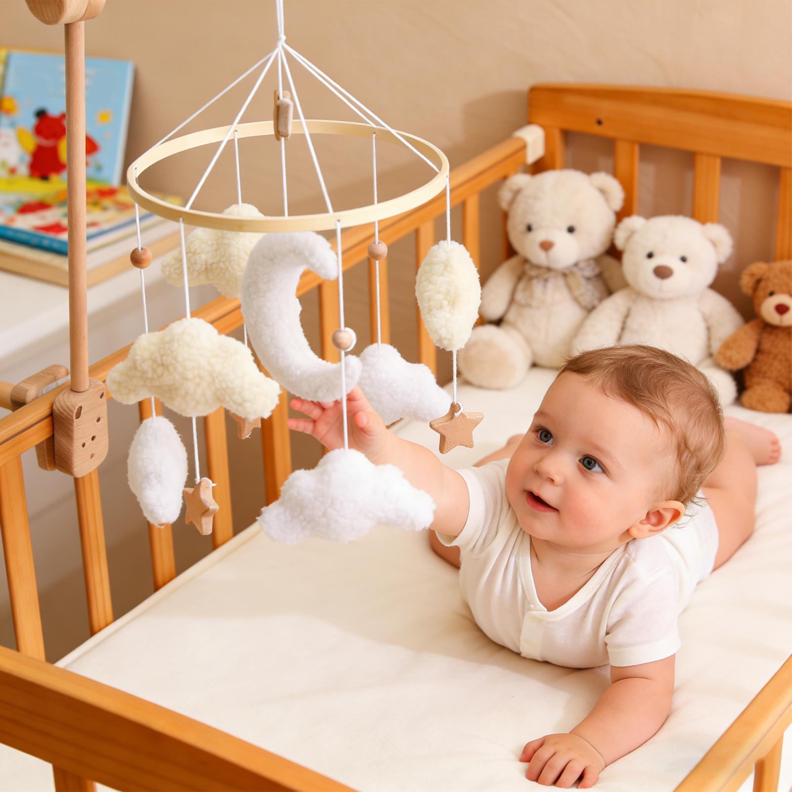 Baby Nursery Games - Wooden Crib Mobile Baby Bed Bell