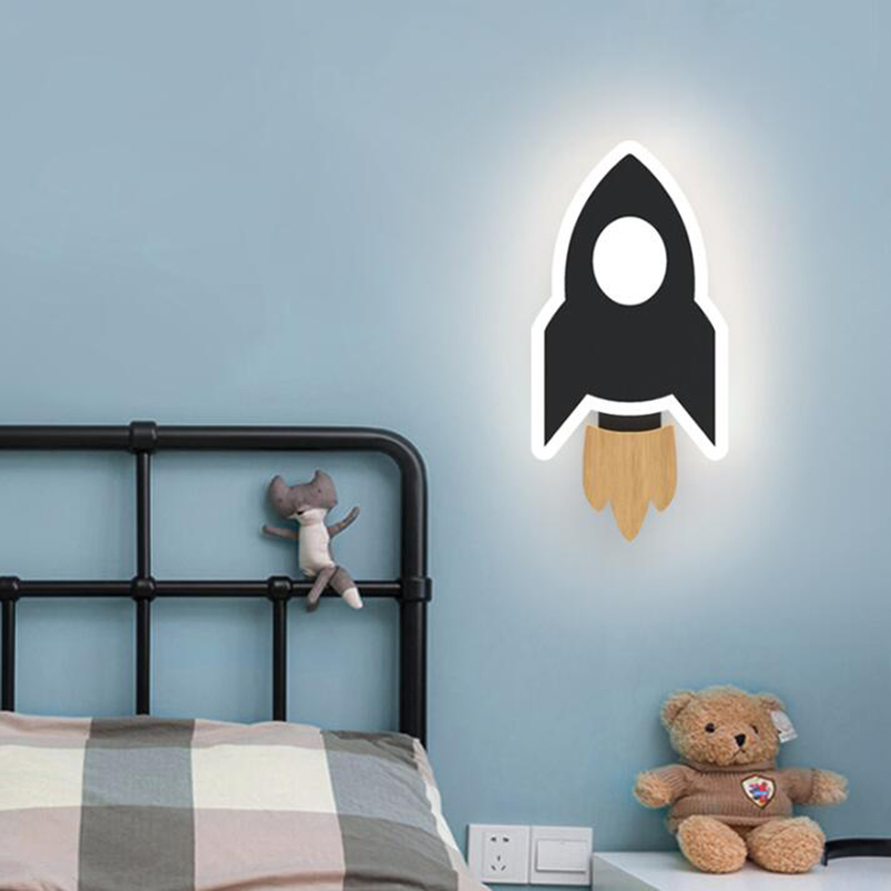Baby Nursery Wall Lights - Cartoon LED Rocket Wall Lamp Modern