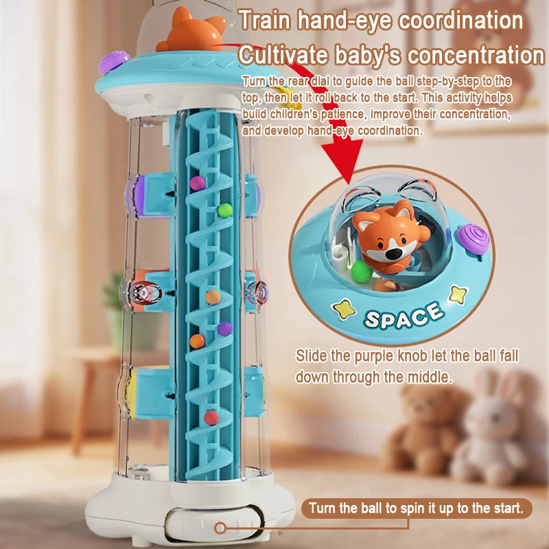 Montessori Ball Drop Tower Toy - Baby Nursery Table recension och pris