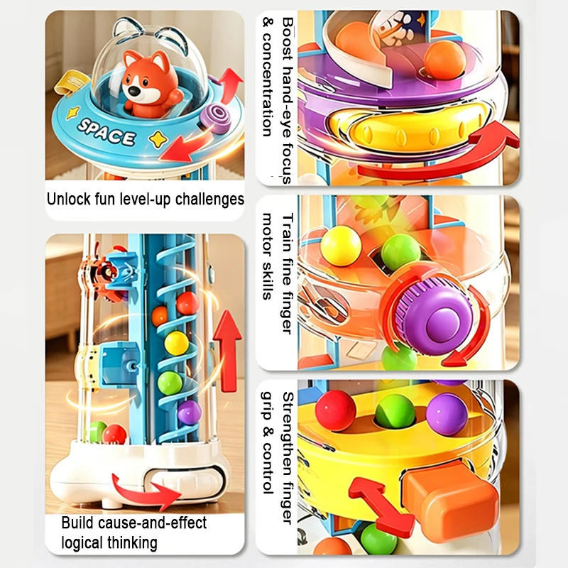 Montessori Ball Drop Tower Toy - Baby Nursery Table recension och pris