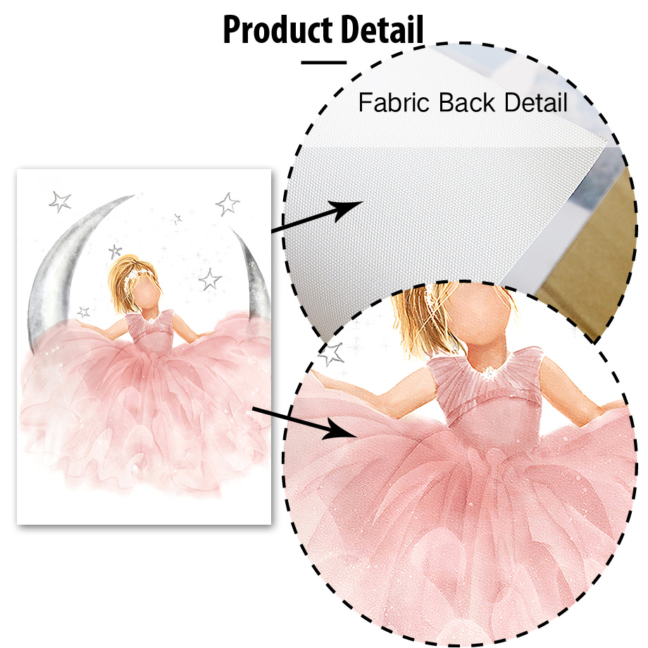 Pink Angel Girl Sun Moon Cloud - Baby Nursery Decor Girl recension och pris