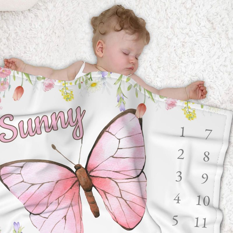 VIKAMA Watercolor Pink Butterf - Baby Nursery Decor Girl recension och pris