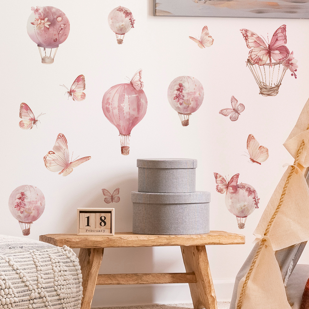 Butterfly Balloon Vinyl Tile C - Baby Nursery Decor Girl recension och pris