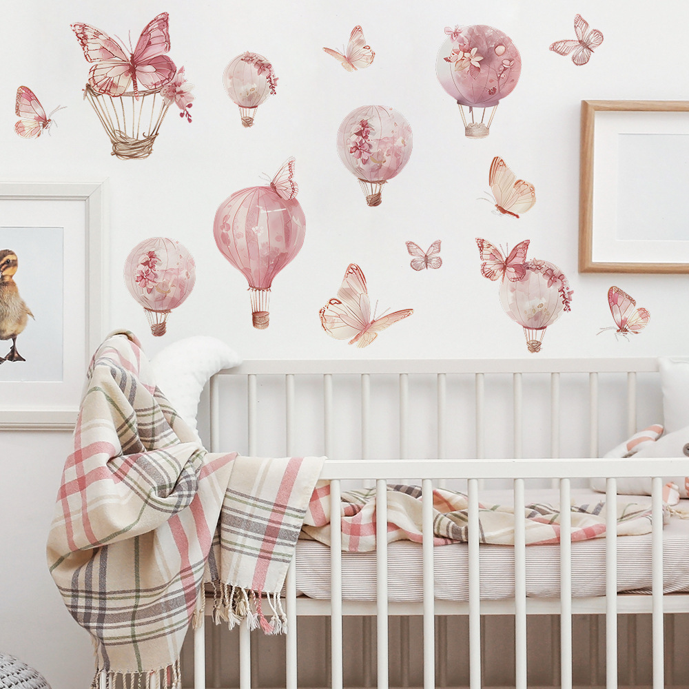 Butterfly Balloon Vinyl Tile C - Baby Nursery Decor Girl recension och pris