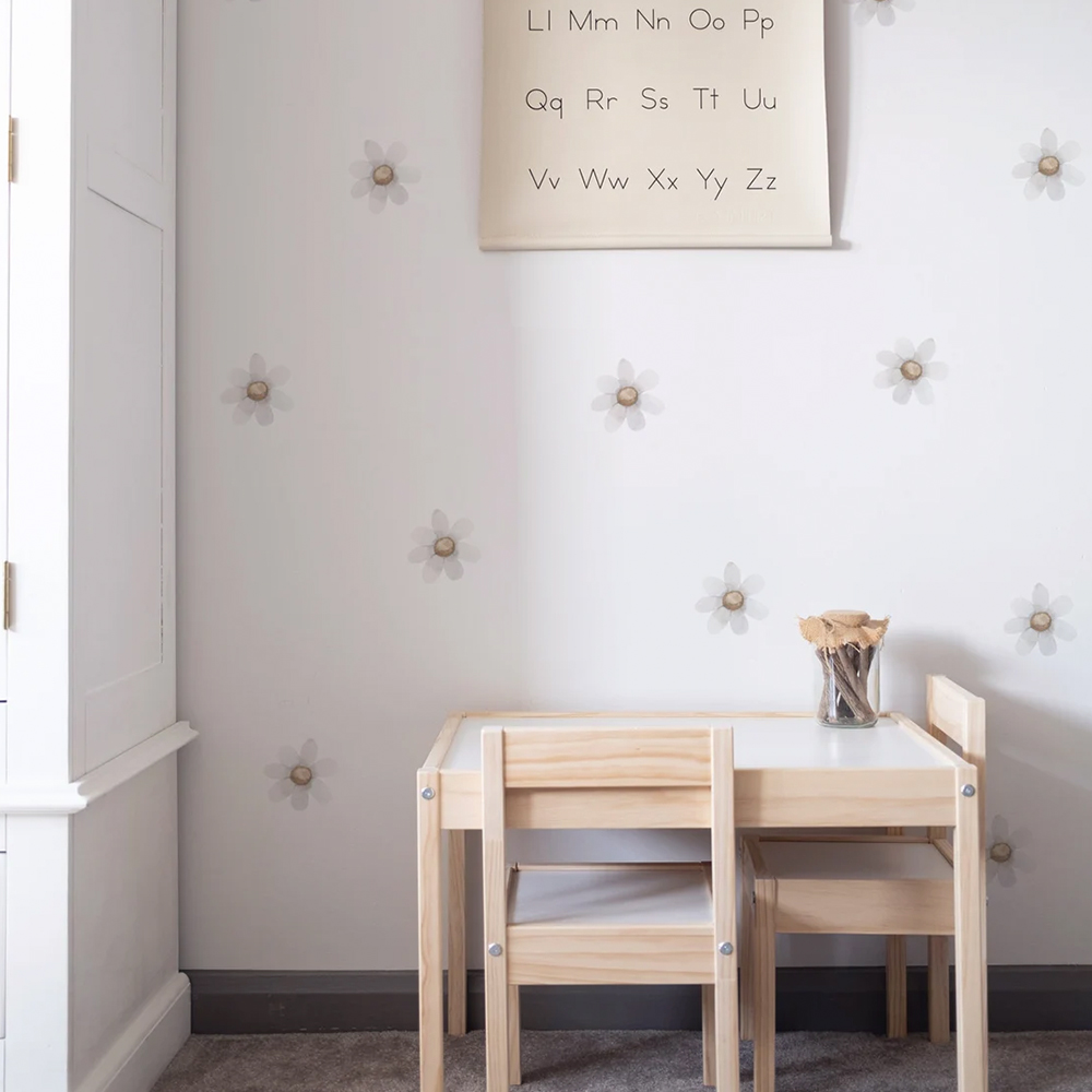 White Daisy Wall Stickers for  - Baby Nursery Decor Girl recension och pris