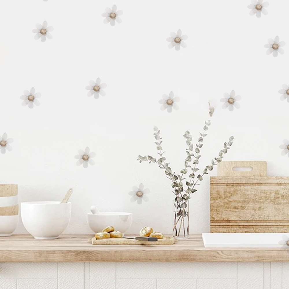 White Daisy Wall Stickers for  - Baby Nursery Decor Girl recension och pris