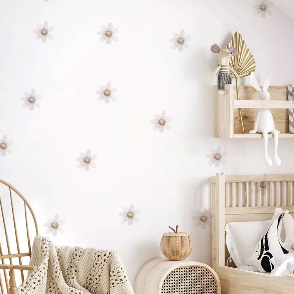 White Daisy Wall Stickers for  - Baby Nursery Decor Girl recension och pris