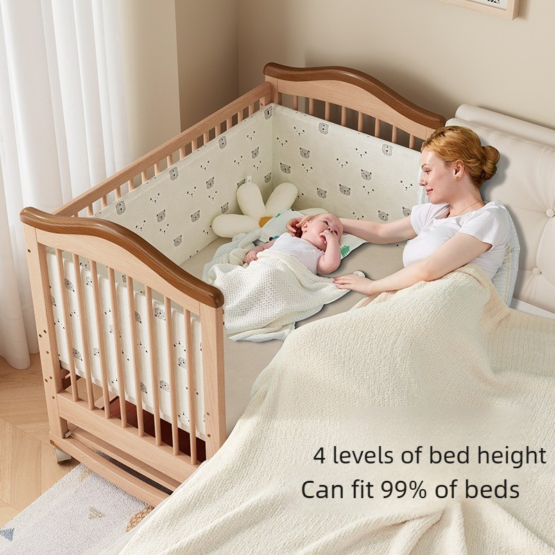 Solid Wood Baby Crib Adjustabl - Convertible Crib Set recension och pris