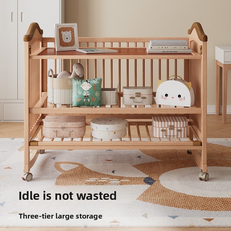 Solid Wood Baby Crib Adjustabl - Convertible Crib Set recension och pris