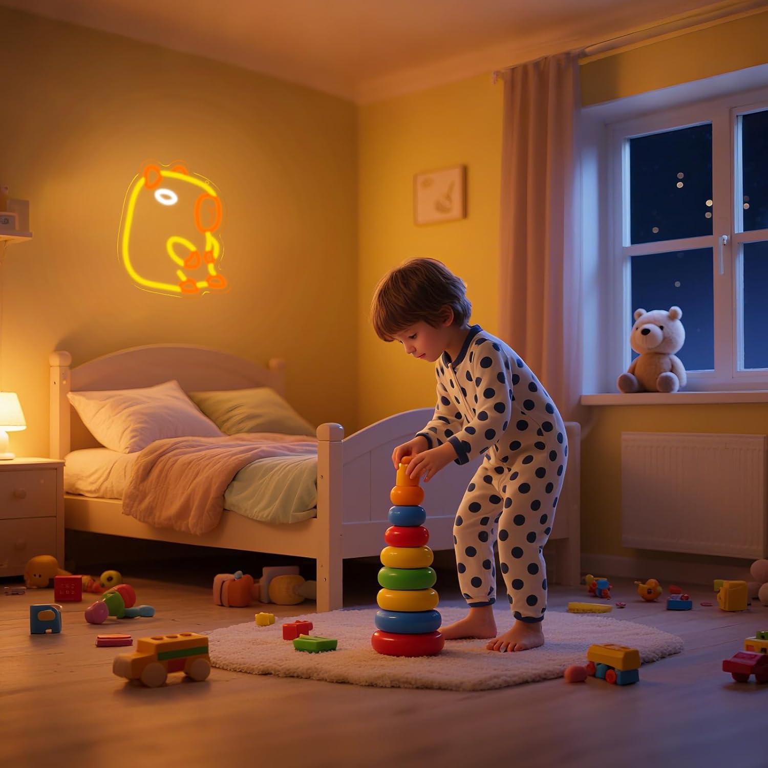 Capybara Neon Sign Dimmable LE - Baby Nursery Wall Lights recension och pris