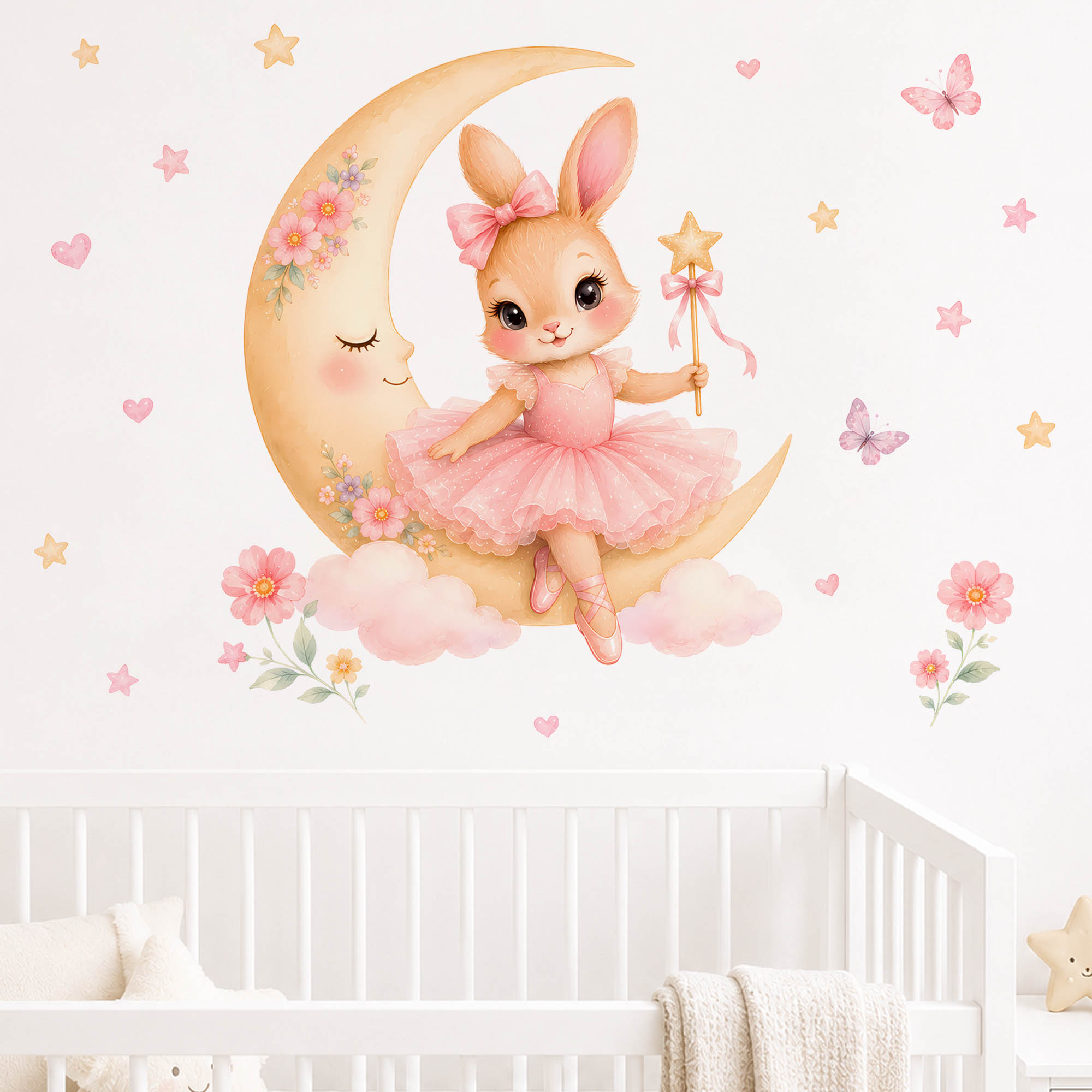 Watercolor Ballerina Bunny Moo - Baby Nursery Decor Girl recension och pris
