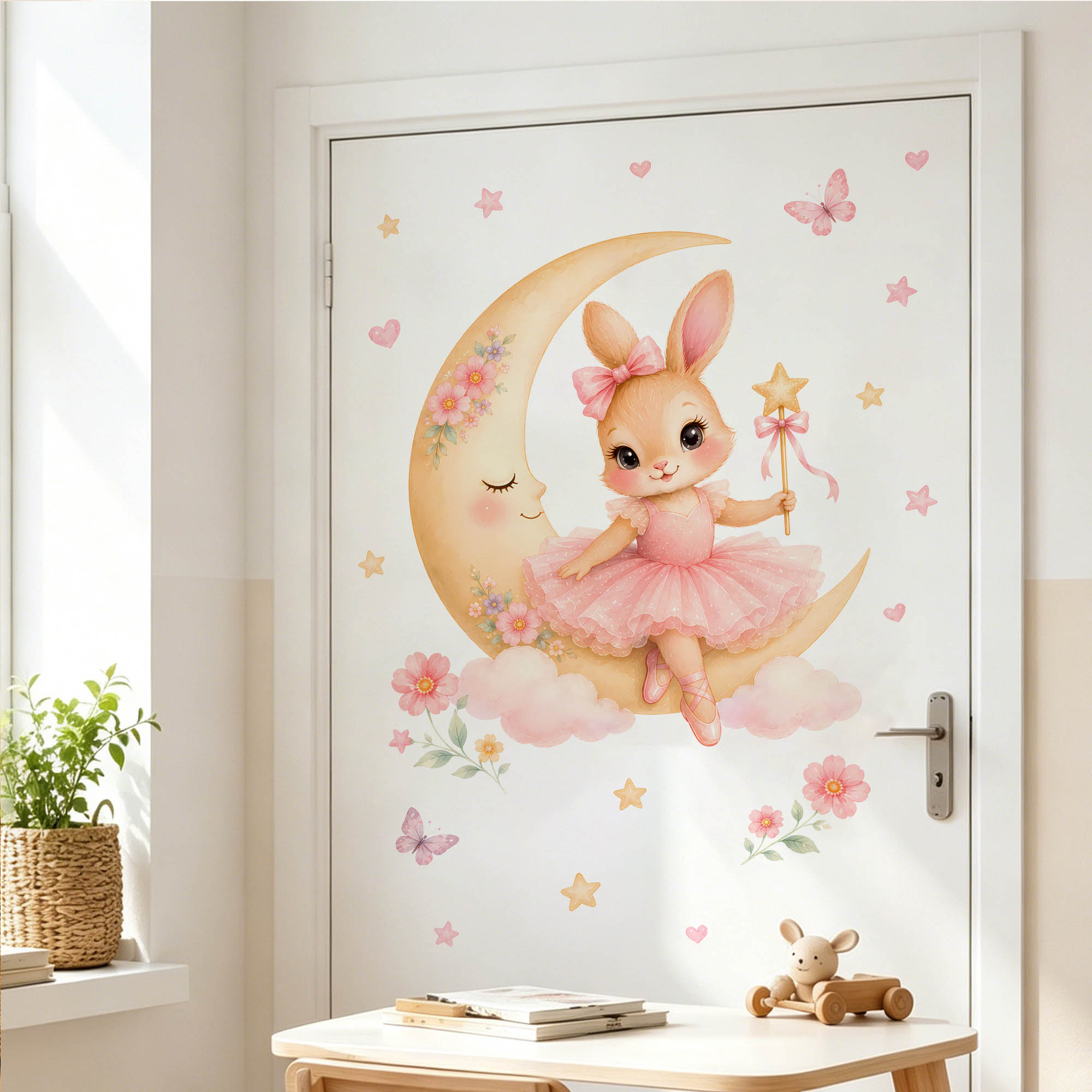 Watercolor Ballerina Bunny Moo - Baby Nursery Decor Girl recension och pris