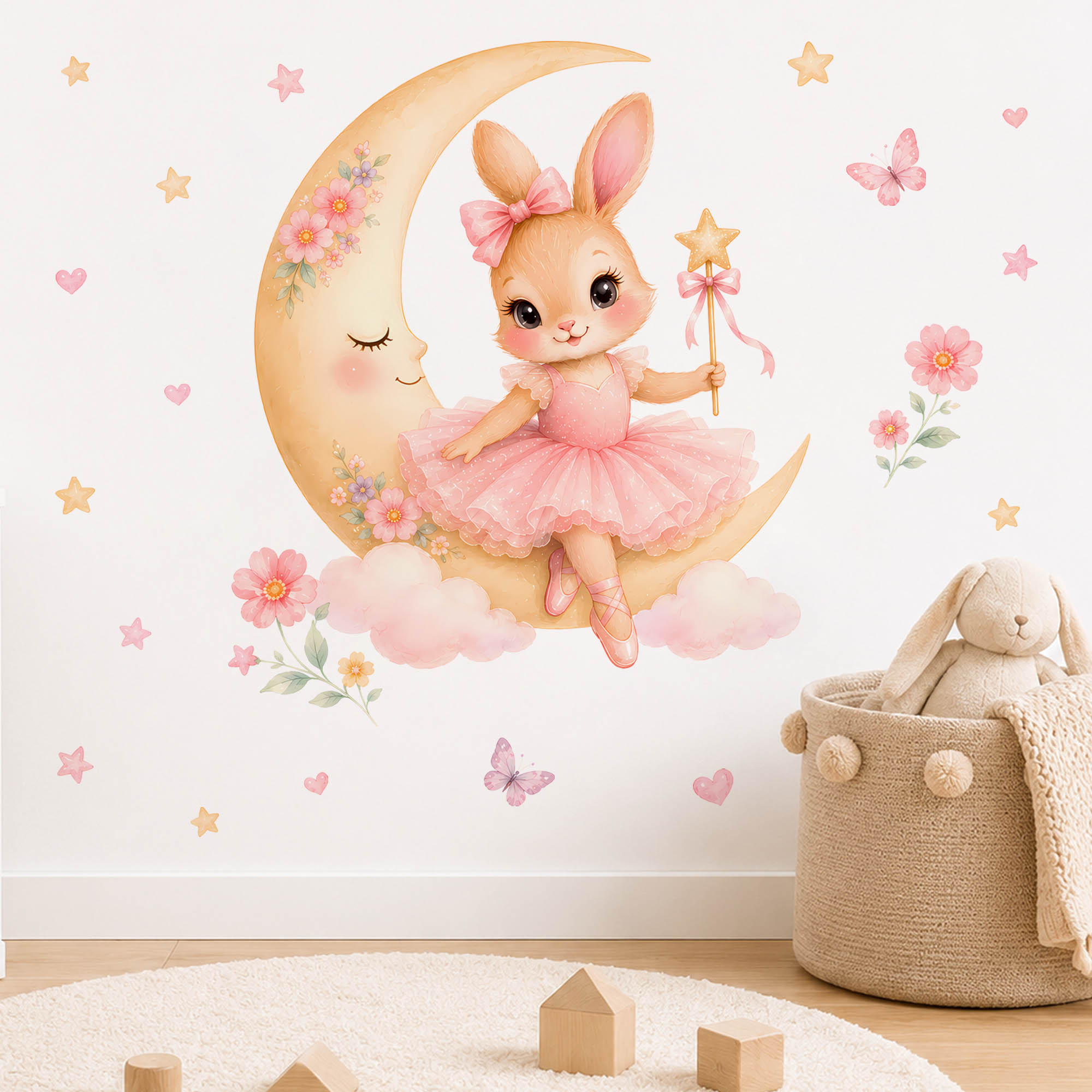 Watercolor Ballerina Bunny Moo - Baby Nursery Decor Girl recension och pris