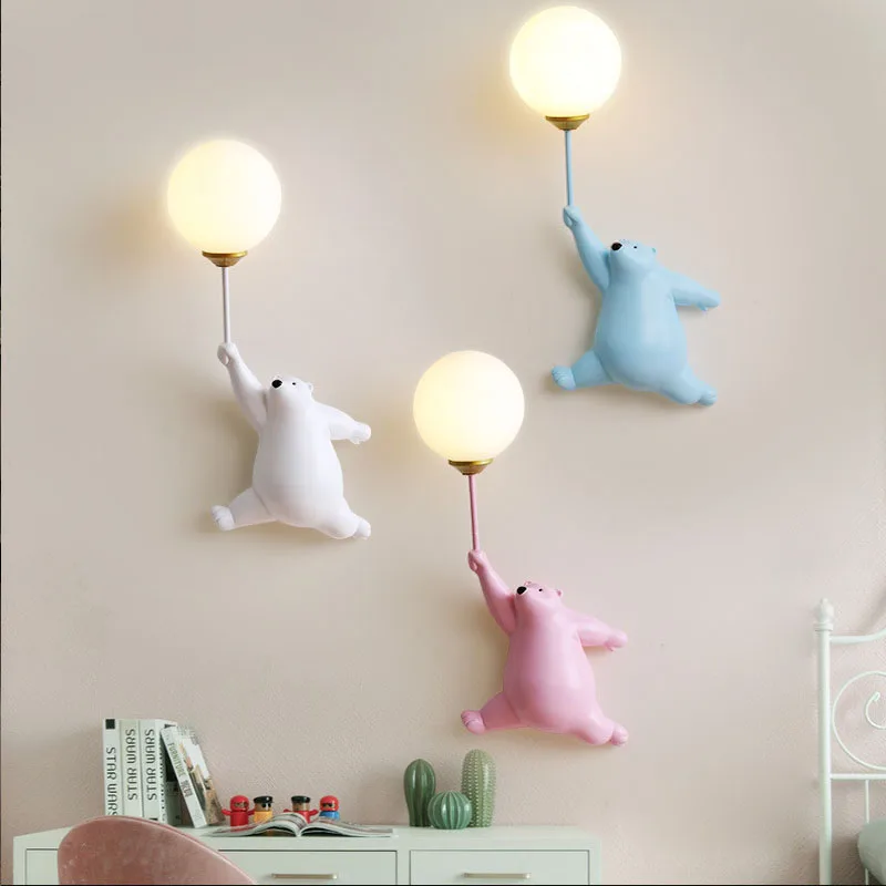 Cartoon Polar Bear LED Sconce  - Baby Nursery Wall Lights recension och pris