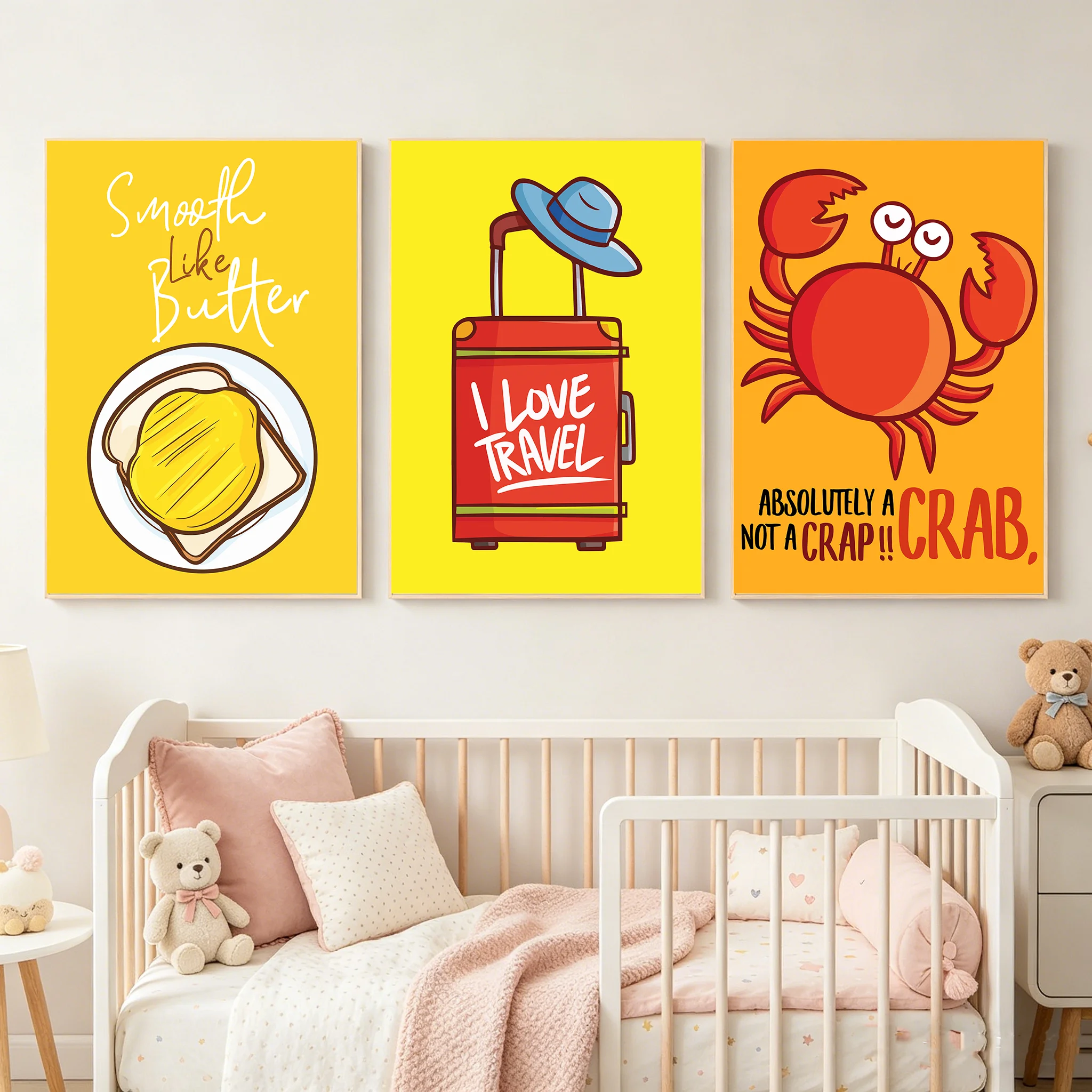 1pc frameless Cartoon Nursery  - Baby Boy Nursery Quotes recension och pris