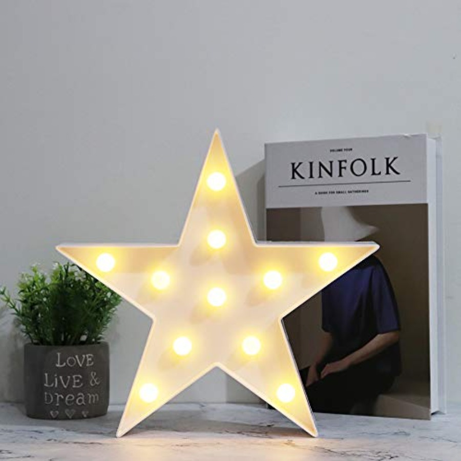 LED Marquee Star Sign Night Li - Baby Nursery Wall Lights recension och pris
