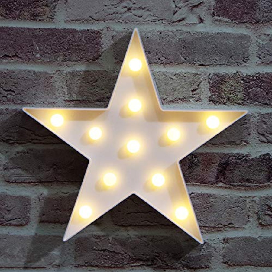 LED Marquee Star Sign Night Li - Baby Nursery Wall Lights recension och pris