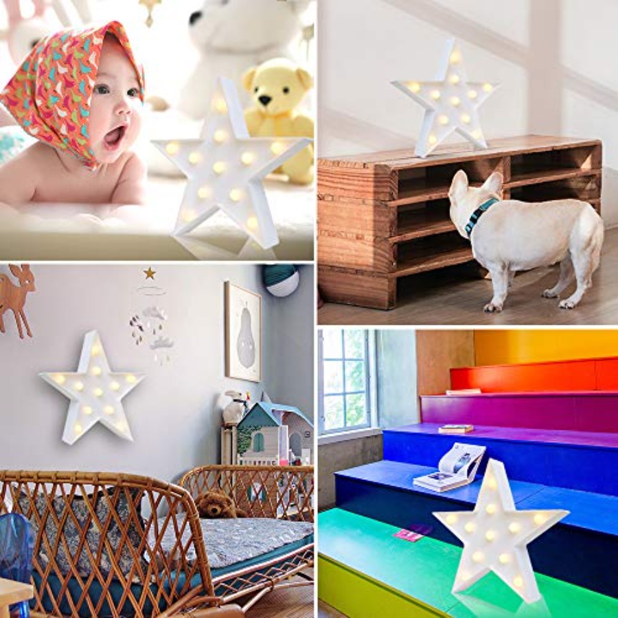 LED Marquee Star Sign Night Li - Baby Nursery Wall Lights recension och pris