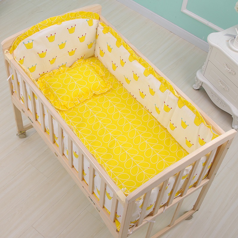 6Pcs Cartoon Cotton Crib Beddi - Convertible Crib Set recension och pris