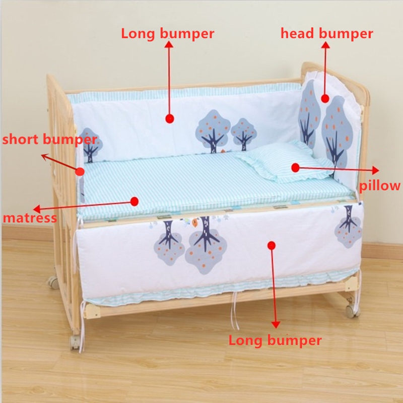 6Pcs Cartoon Cotton Crib Beddi - Convertible Crib Set recension och pris