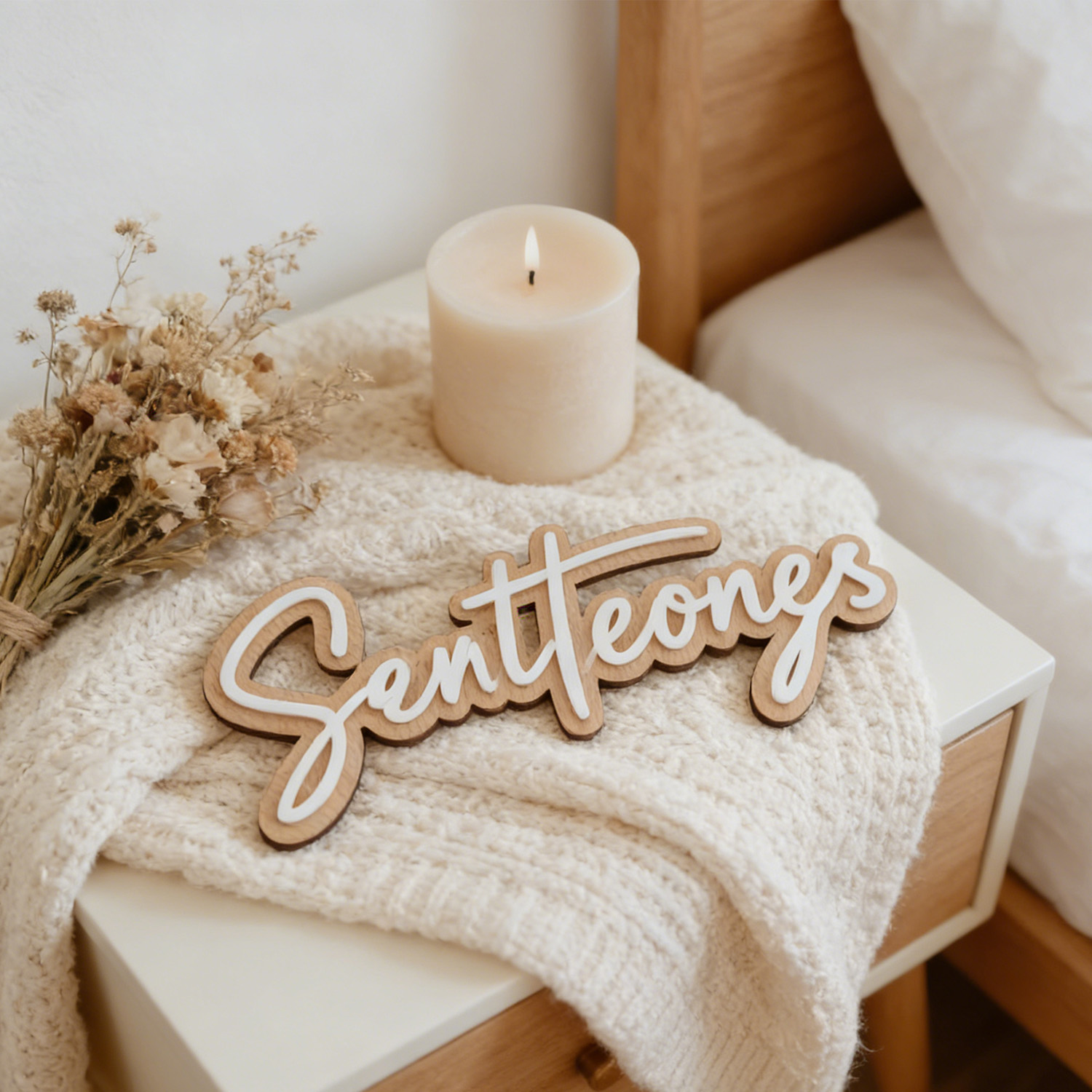 1Pc Custom Name Cute White Woo - Baby Nursery Office recension och pris