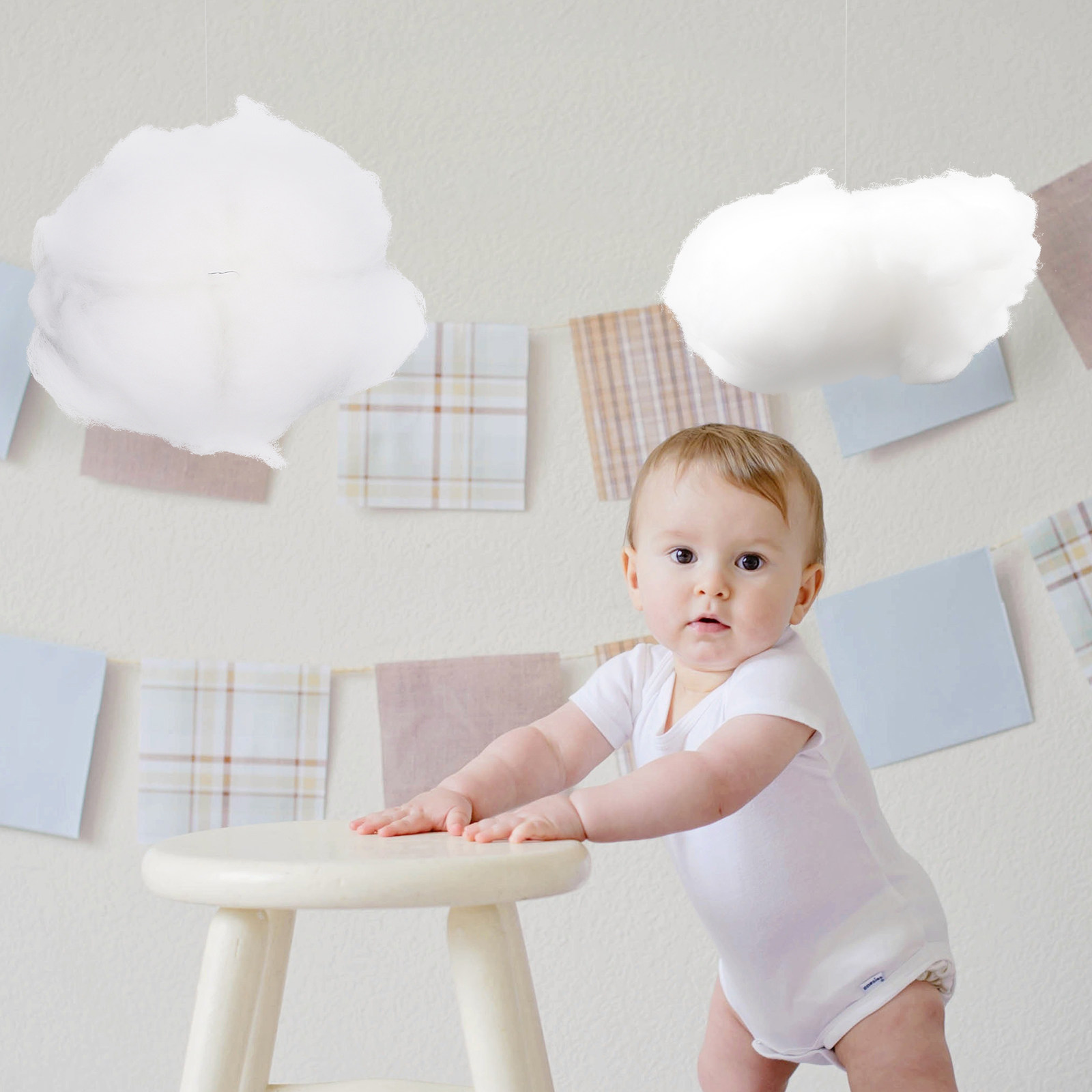 4Pcs Lifelike Cotton Cloud Han - Baby Nursery Light Fixture recension och pris