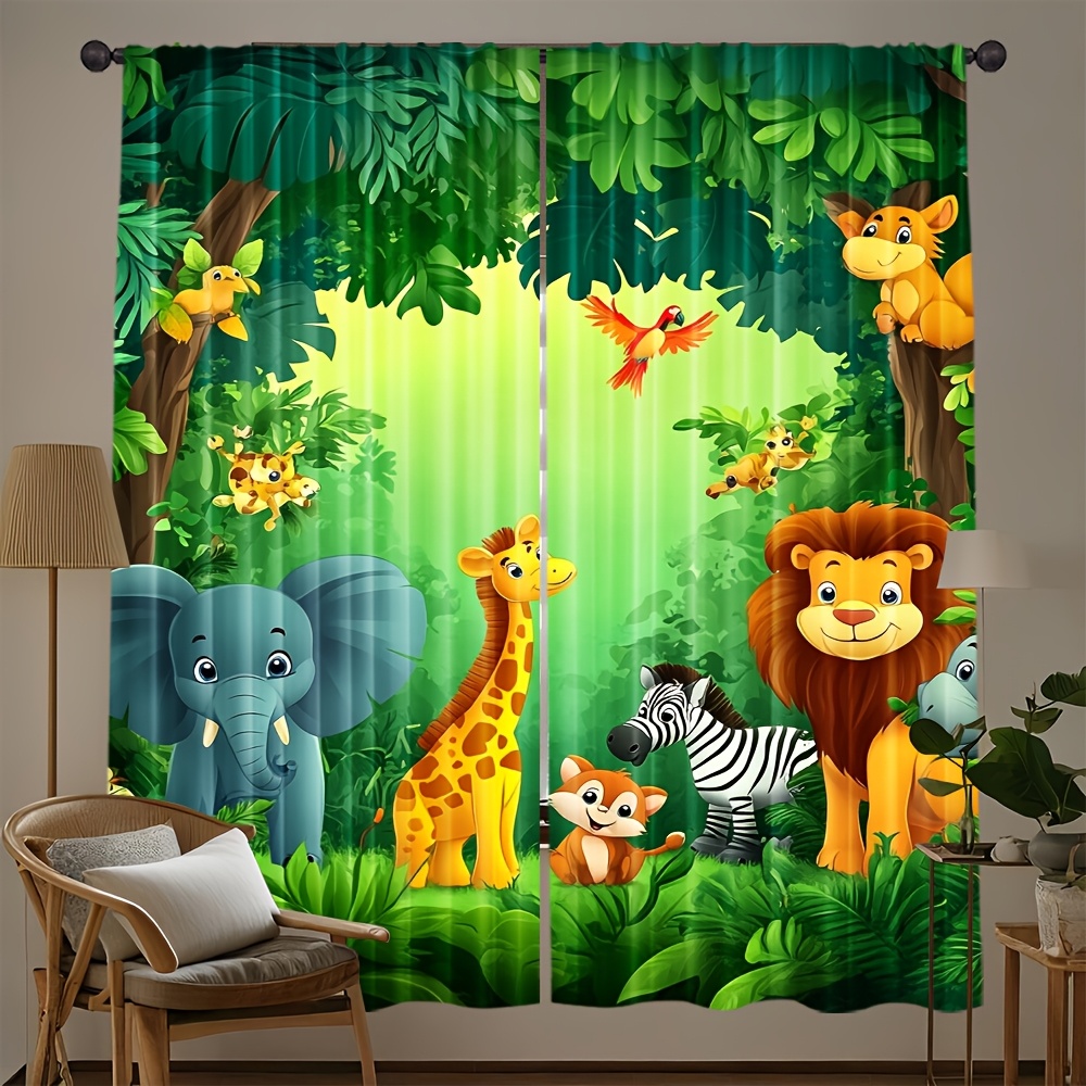 2pcs Cartoon Animal Curtains J - Baby Nursery Office recension och pris