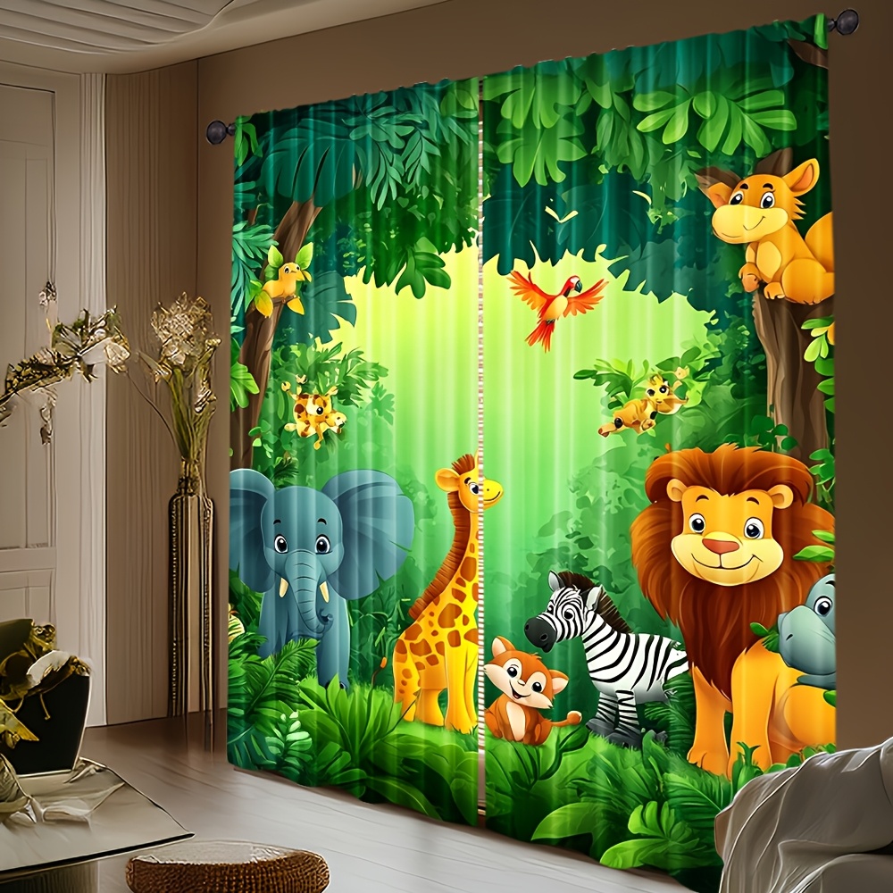 2pcs Cartoon Animal Curtains J - Baby Nursery Office recension och pris