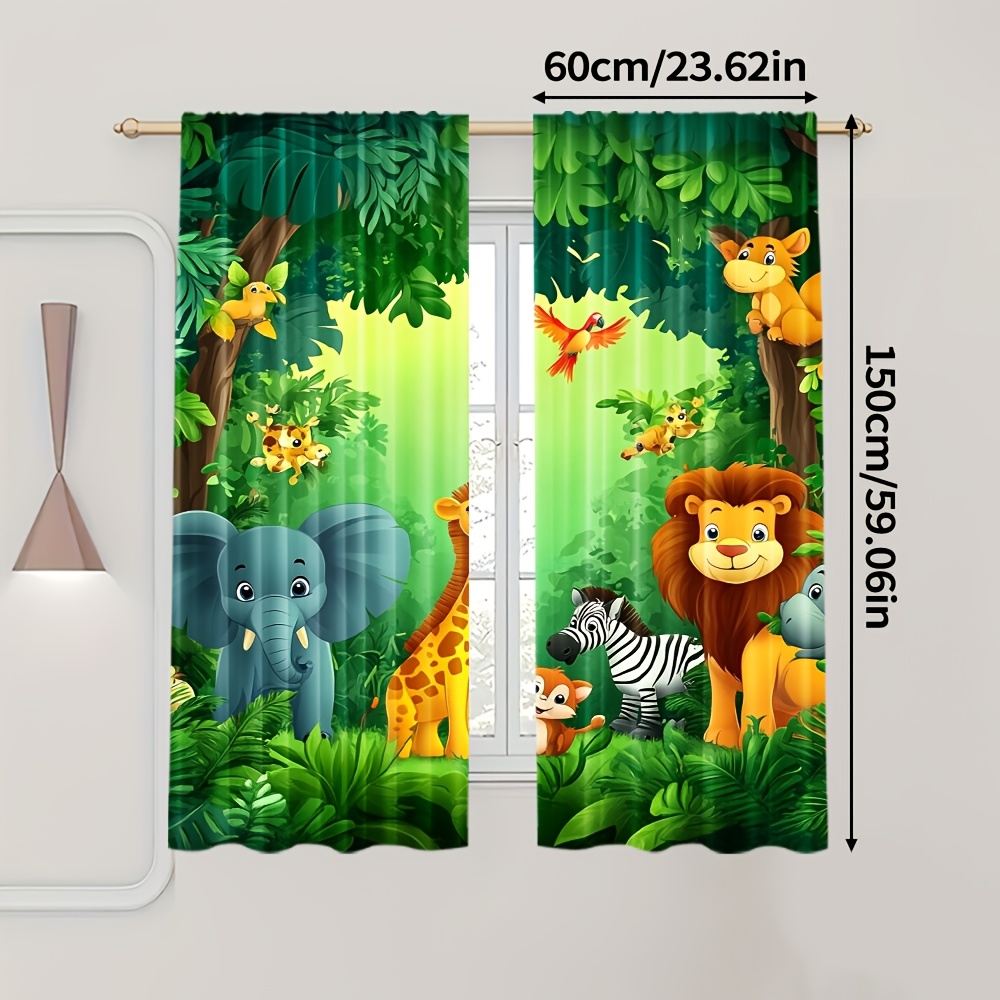 2pcs Cartoon Animal Curtains J - Baby Nursery Office recension och pris