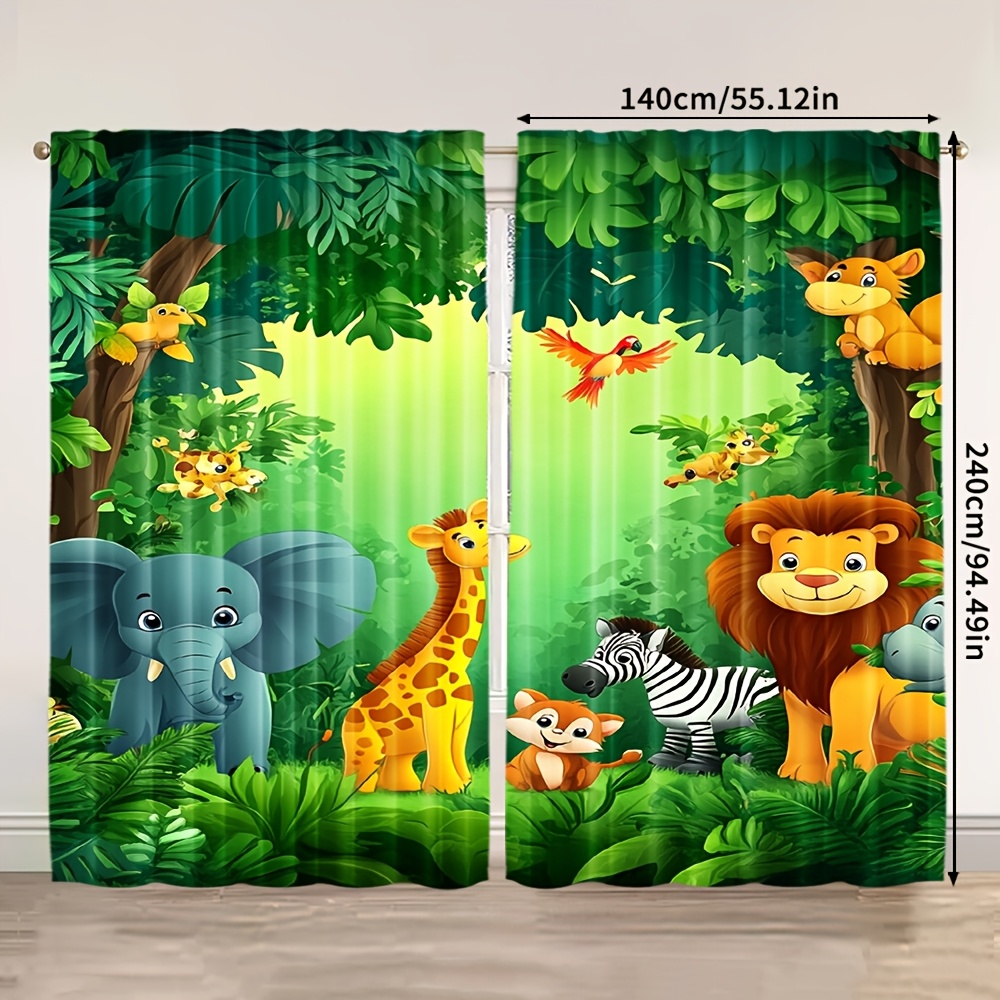 2pcs Cartoon Animal Curtains J - Baby Nursery Office recension och pris