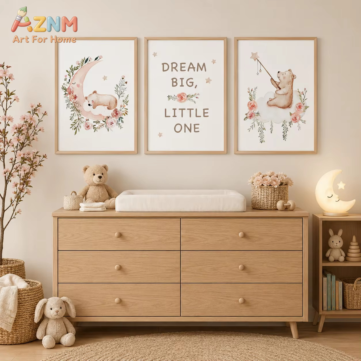 AZNM Nursery Flower Wall Art,  - Baby Boy Nursery Quotes recension och pris