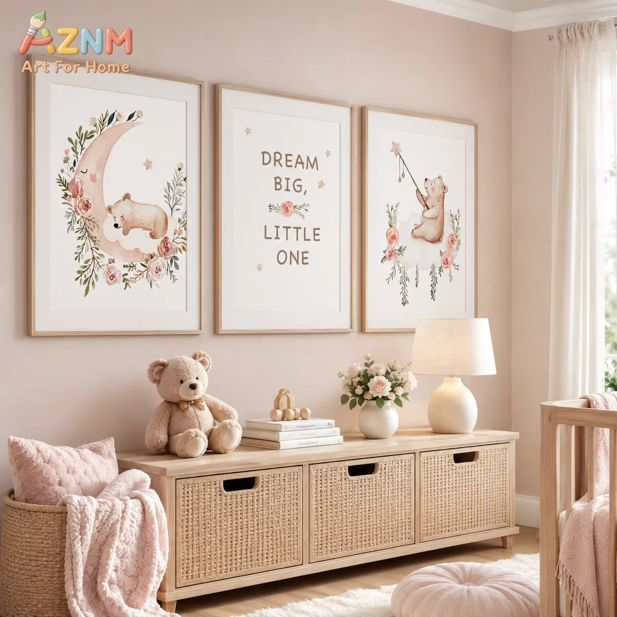 AZNM Nursery Flower Wall Art,  - Baby Boy Nursery Quotes recension och pris