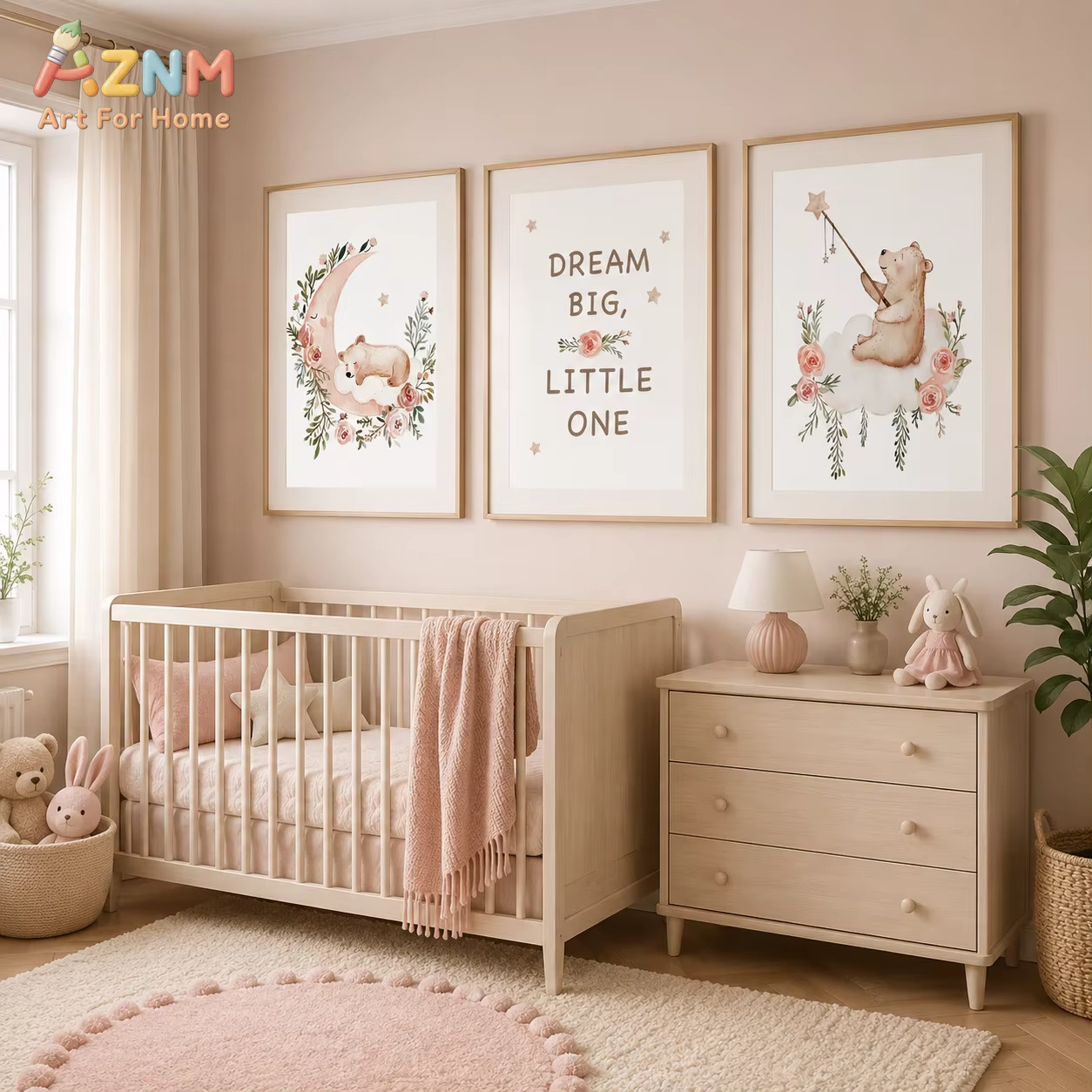 AZNM Nursery Flower Wall Art,  - Baby Boy Nursery Quotes recension och pris