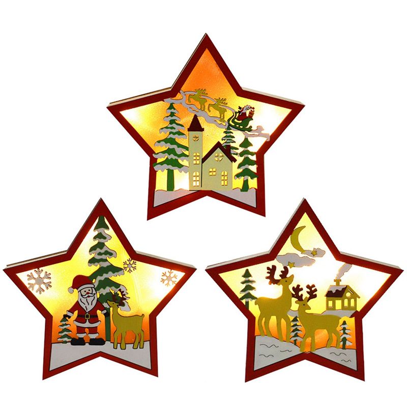 AA05 3 PCS LED Wood Star Night - Baby Nursery Wall Lights recension och pris