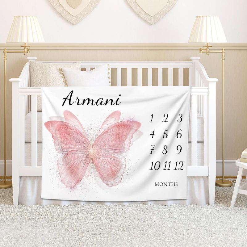 VIKAMA Pink Butterfly Baby Mil - Baby Nursery Decor Girl recension och pris
