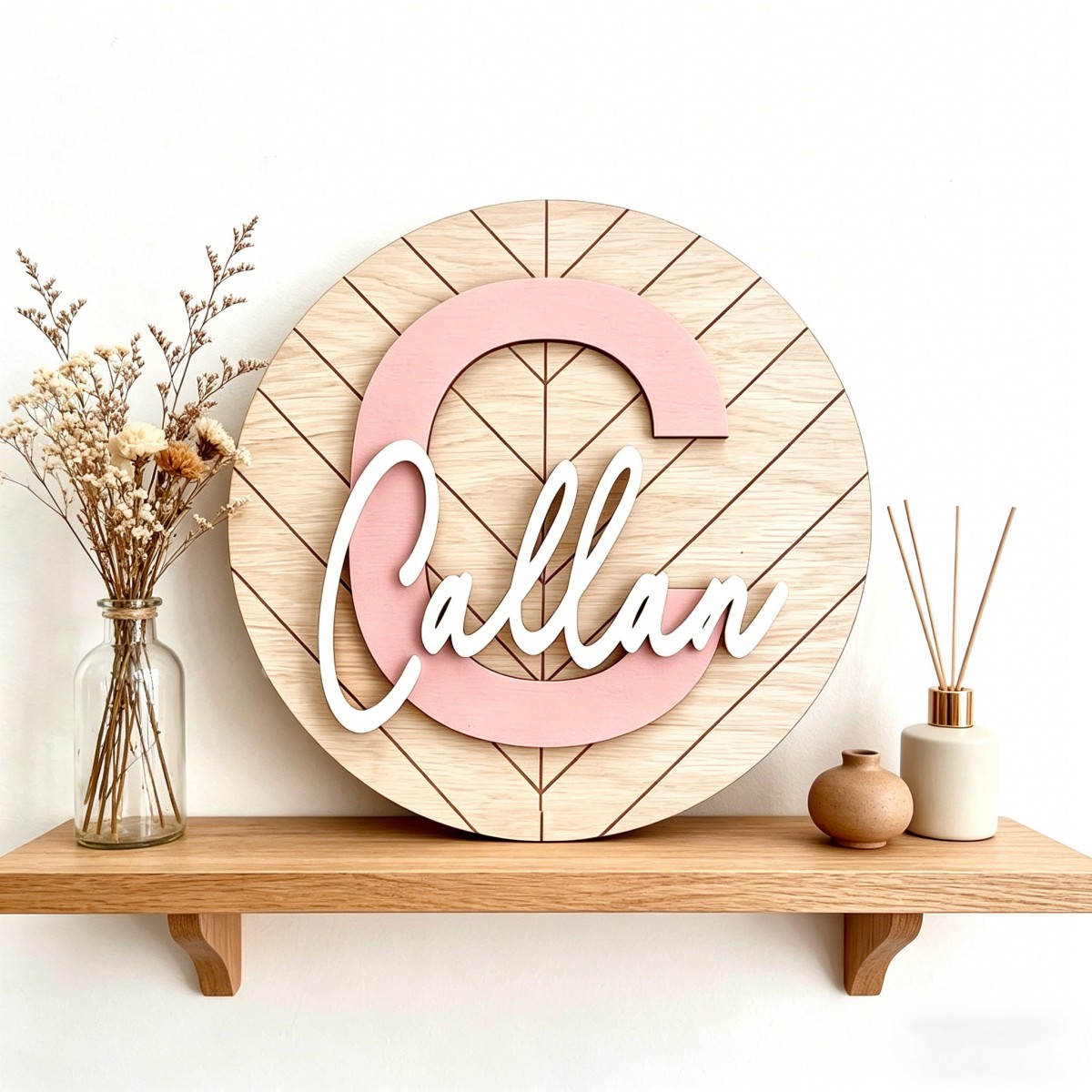 1Pc Custom Round Geometric Woo - Baby Nursery Office recension och pris