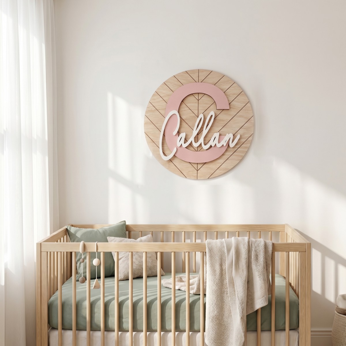 1Pc Custom Round Geometric Woo - Baby Nursery Office recension och pris