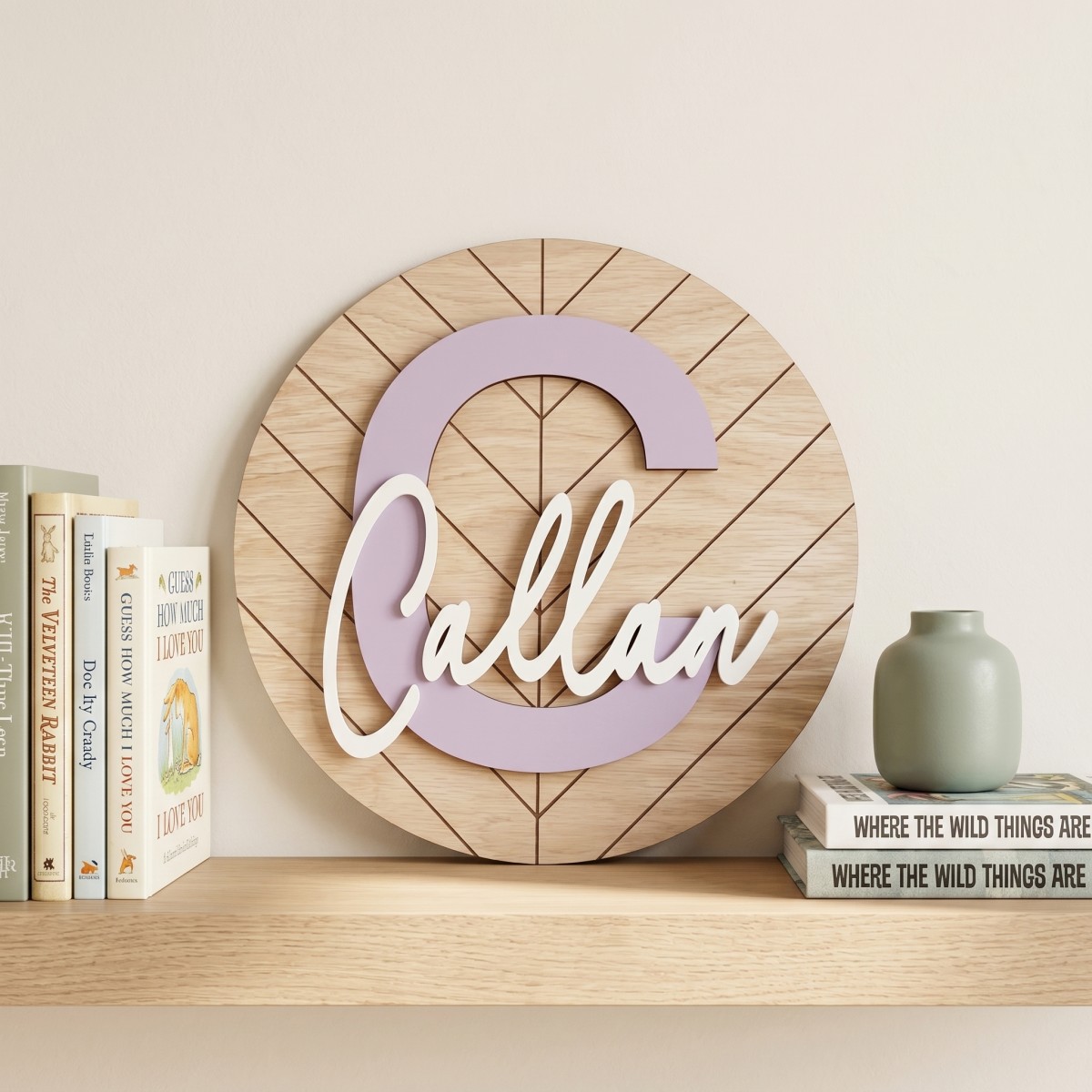 1Pc Custom Round Geometric Woo - Baby Nursery Office recension och pris