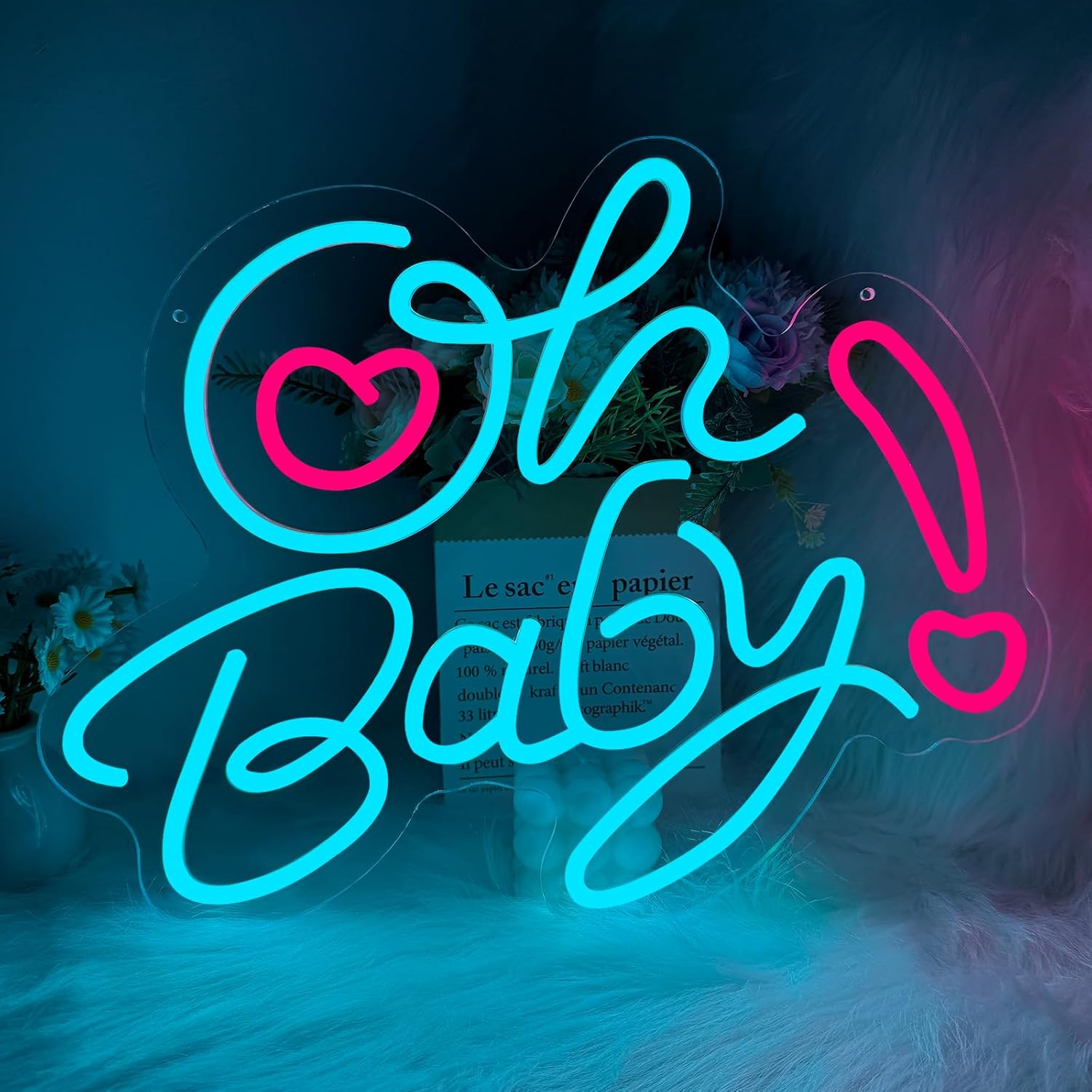 Oh Baby Heart LED Neon Sign US - Baby Nursery Wall Lights recension och pris